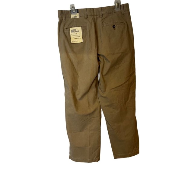 NEW St Johns Bay Pants Sueded Twill Khaki Flat Front Relaxed Mens Size 34 x 29 - Picture 11 of 12